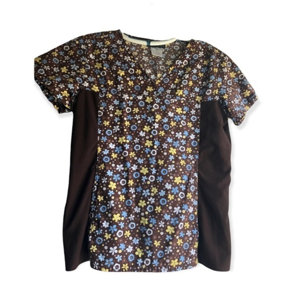 Scrub Top Cherokee Size S Brown Top